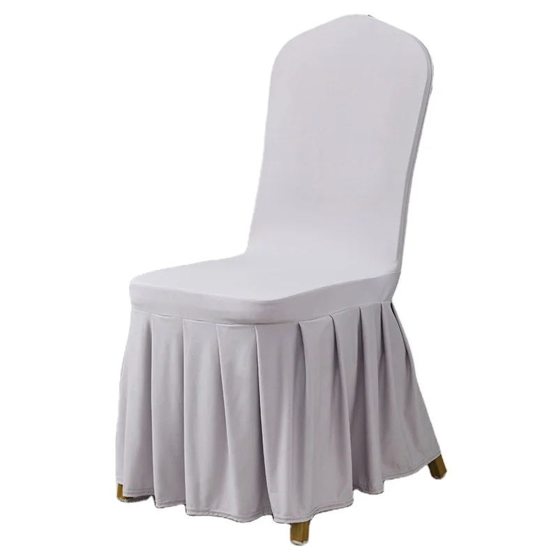 Оптовая продажа простой чехол на стул вязаная юбка из спандекса банкетные белые чехлы стулья для свадьбы и