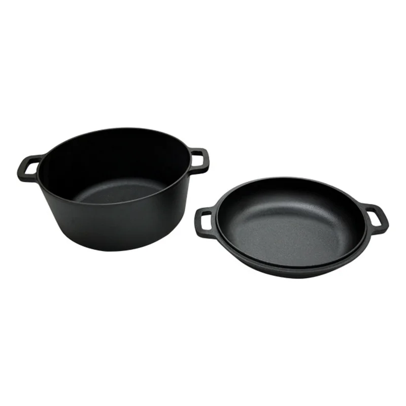 Cast iron 2 In 1 dutch oven muti-purpose pot