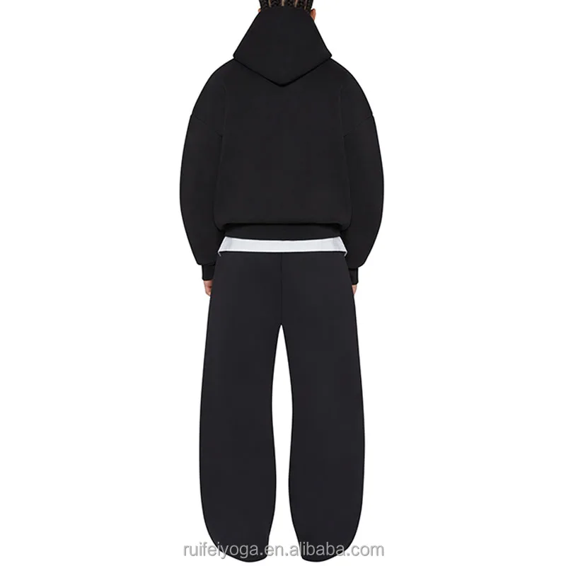 Custom Logo High Quality Streetwear Luxury 600 GSM Heavyweight French Terry Cotton Oversized Men Boxy Fit Cropped Zip Up Hoodie