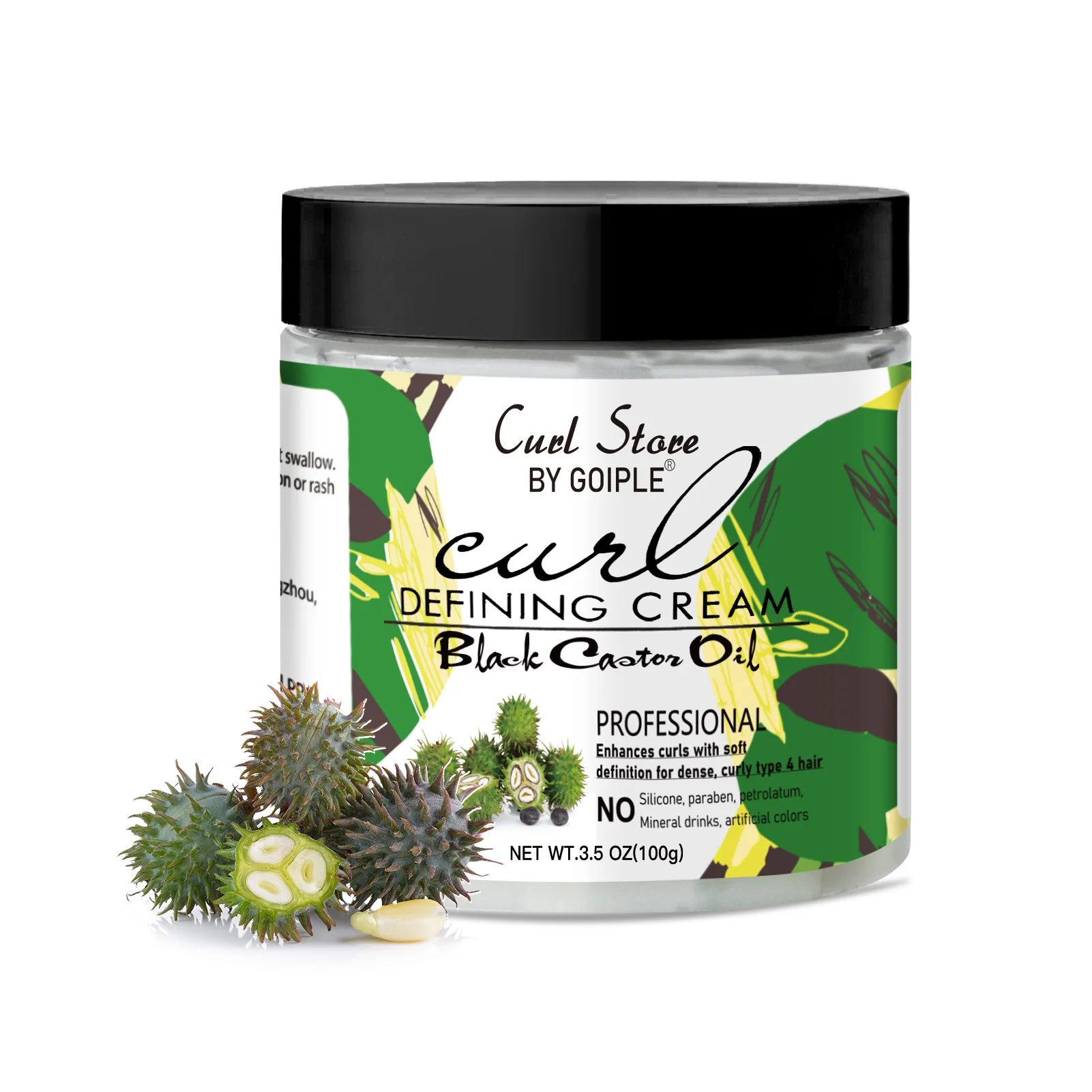 Best Black Castor Oil Curl Defining Cream Soften Shining Curl Hair Leave-in Moisturizer Smooth Bouncy Curls Conditioner