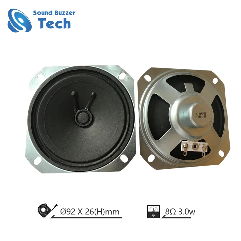 Free sample loud speaker for sound system clear sound horn paper cone 8ohm 3w 3.5 inch speaker
