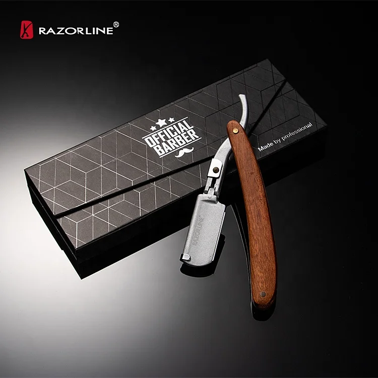 RAZORLINE H8 Brown Plastic Handle Barber Shaving Razor Professional Shaver