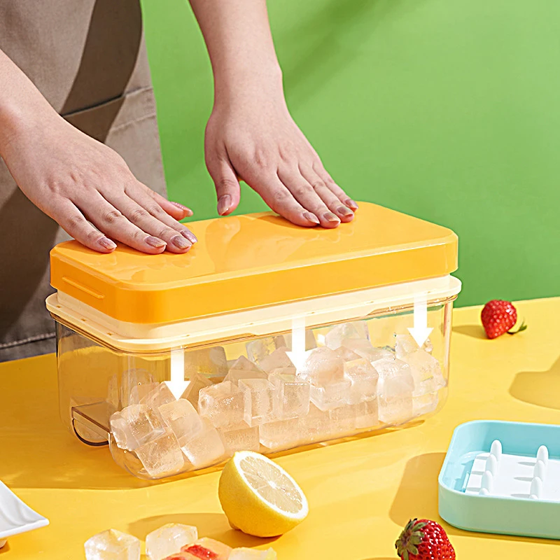 S240 Portable Kitchen Pop Ice Ball Maker Mold Ice Storage Box Ice Large Capacity Silicone Cube Tray With Lid