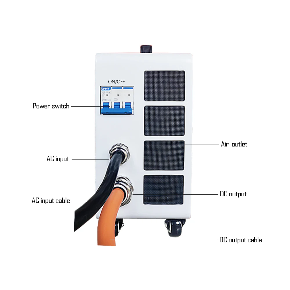 Constant power 20KW CHAdeMO & CCS Combo 3 phase mobile portable quick charger for car EV fast charger