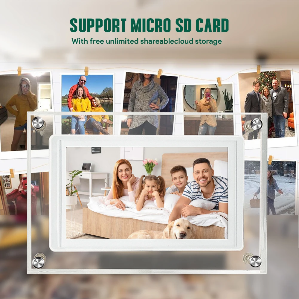 Automatic Rotation Function Factory 5 inch Advertising Player Art Acrylic Digital Photo Picture Frame with Battery