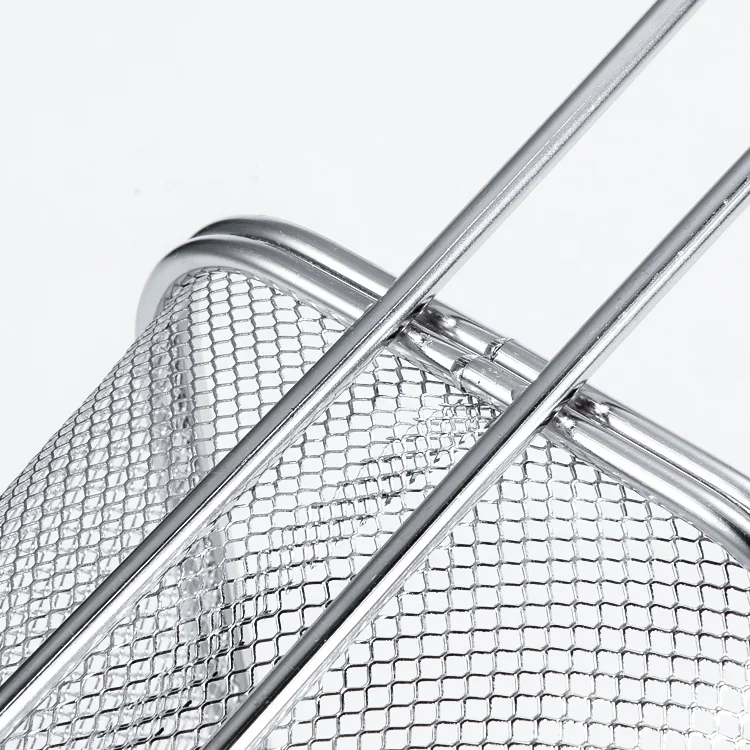 Kitchen Accessories Sliver Black Color Mini Chips Fries Serving Basket French Fries Basket Frying Basket