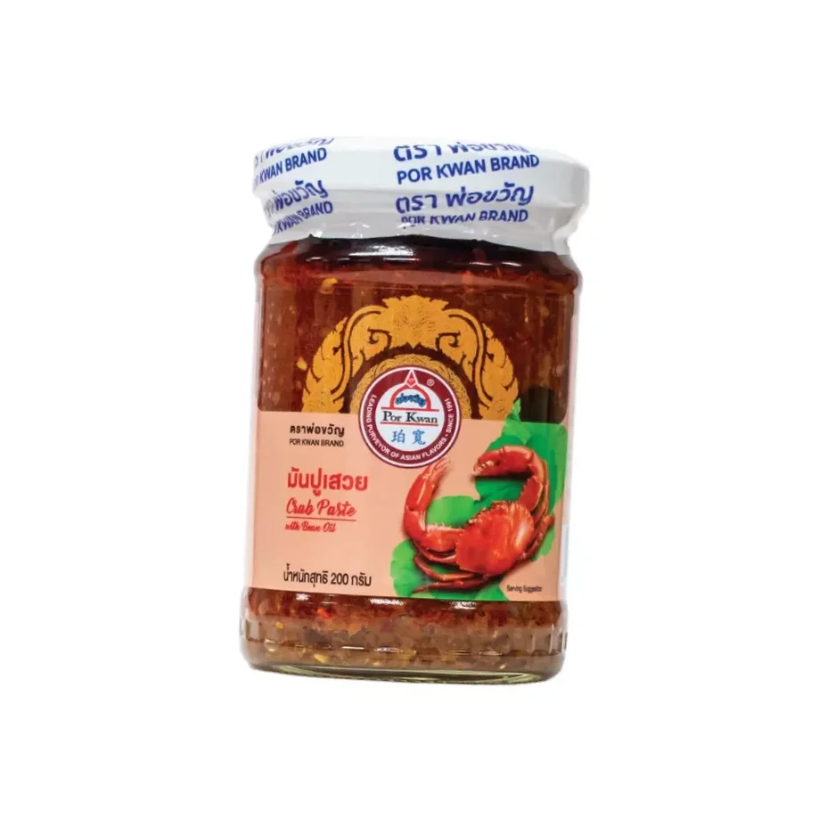 Top Seller Processing Food of Crab Oil Paste with Soybean Oil Salty and Sweet Taste by Por Kwan Glass Blttles for Cooking