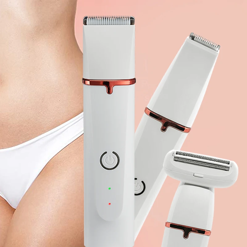 3 in 1 Wet/Dry Electric Body Hair Trimmer Cordless Waterproof Facial Hair Removal Shaver Razor for Painless Trimming of Pubic Fa