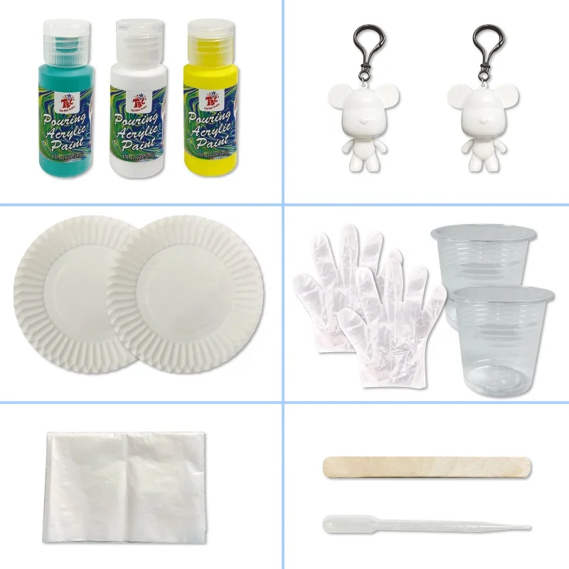 Лидер продаж пластиковый креативный брелок «сделай сам» в виде жидкого медведя набор для розлива краски жидкий медведь игрушка вуалентный украшения