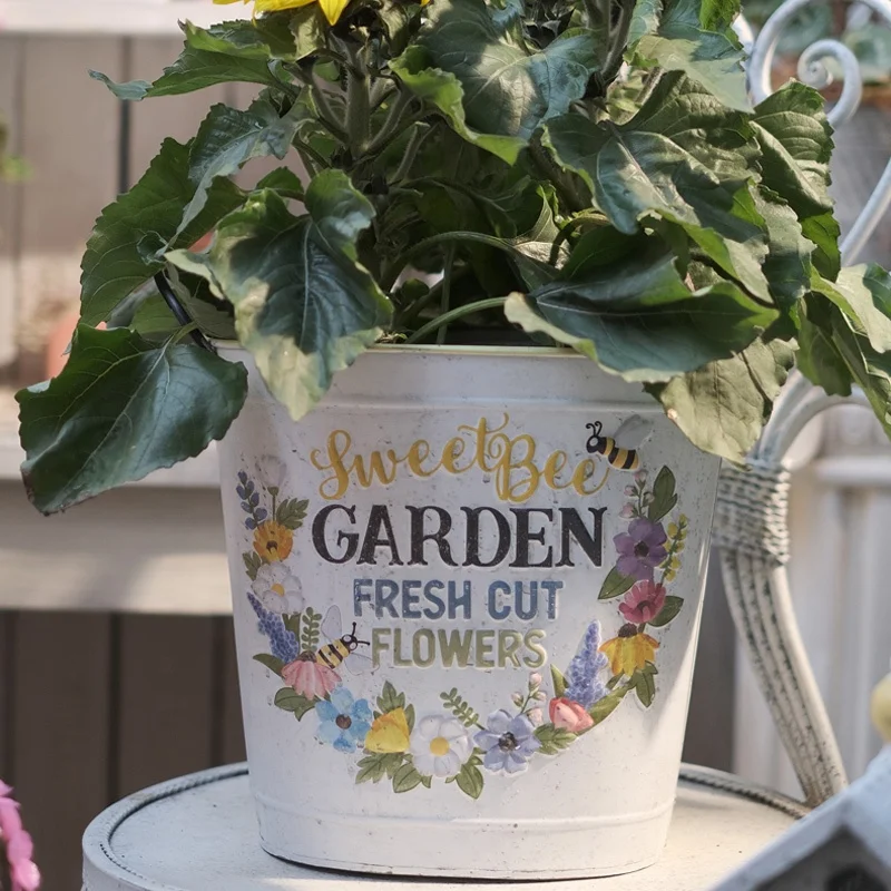 METAL PAIL galvanized bucket FLOWER POTS GARDEN DECORATION  PLANTER FOR COST EFFECTIVE PLANTS TUB METAL BUCKET