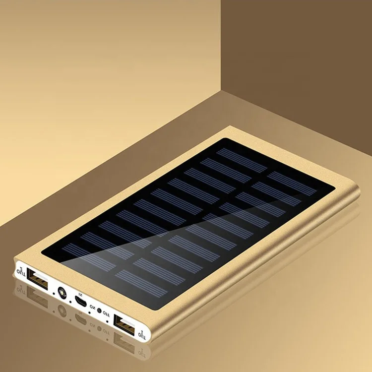 High Quality Dual USB Charger Travel Powerbank LED Solar Power Bank 10000mAh Powerbanks With Solar Panel