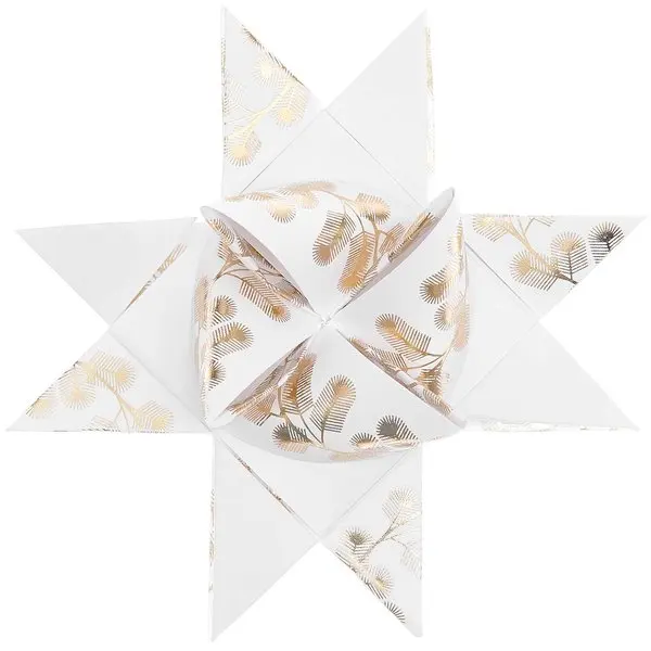 Paper Poetry Folded Origami Froebel Star Paper Strips With Gold Hot Foil