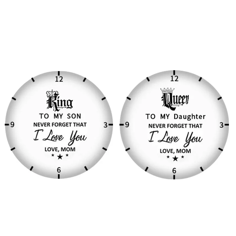 Relogio Feminino New Letter Mom King Queen Children Son Daughter Watches Kids Cute PU Leather Quartz Watch Gifts I Love You