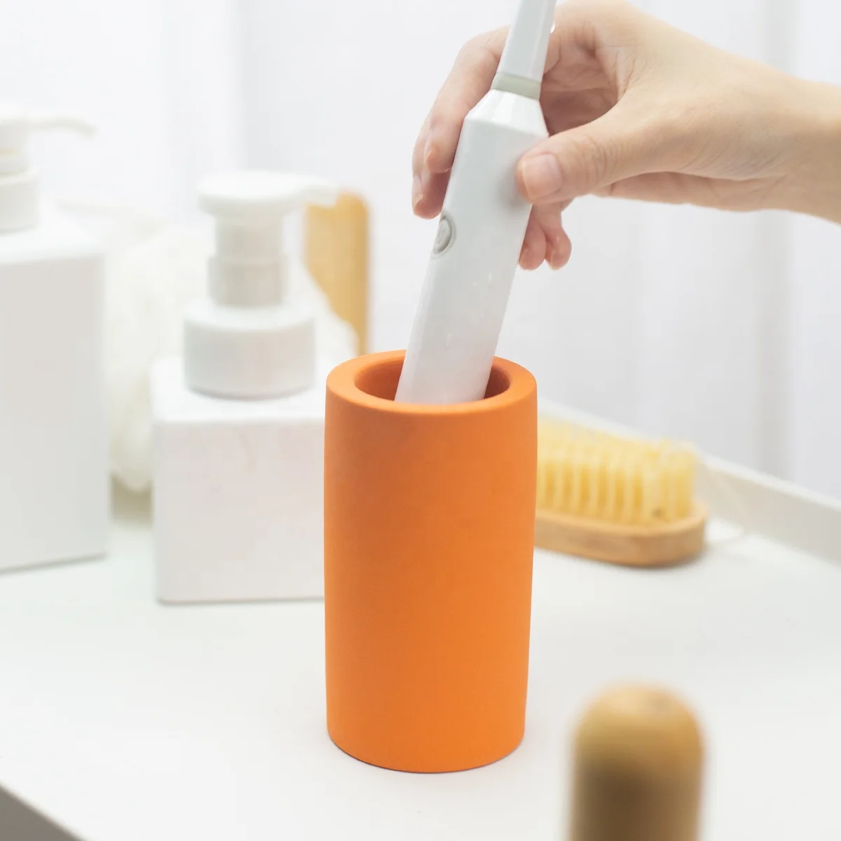Ceramic Anti-Bacterial Mould Proof Water Absorption Diatomite Toothbrush Holder