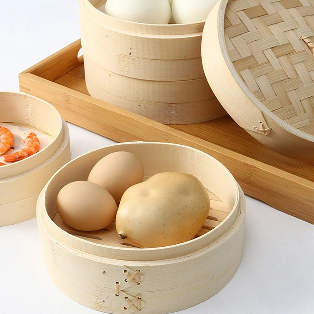 wholesale factory small mini bamboo portable food dumpling baby steamer basket 10 inch favors set pot food machine for food