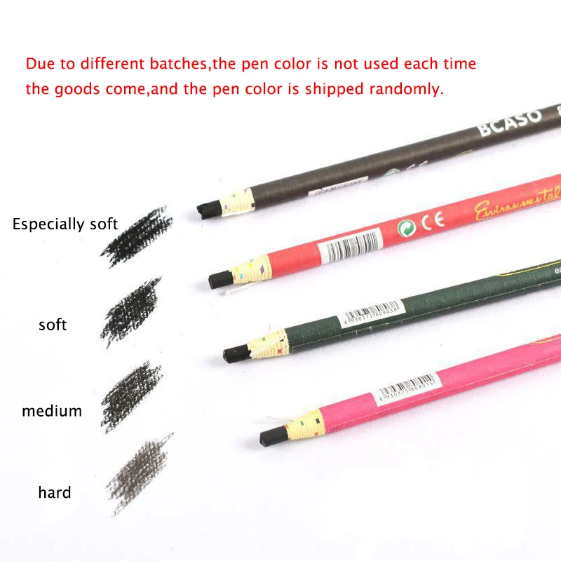 Environmentally Pull Line Charcoal Pencil 12 Pieces Soft Medium And Hard Sketching Drawing Pen Set For Artist