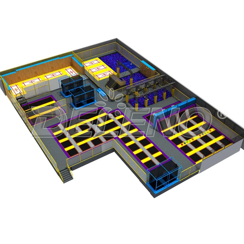 New Design Colorful Jump Mat Foam Pit Inflatable Amusement exercising Trampoline  Indoor Fitness Trampoline Park For Sale