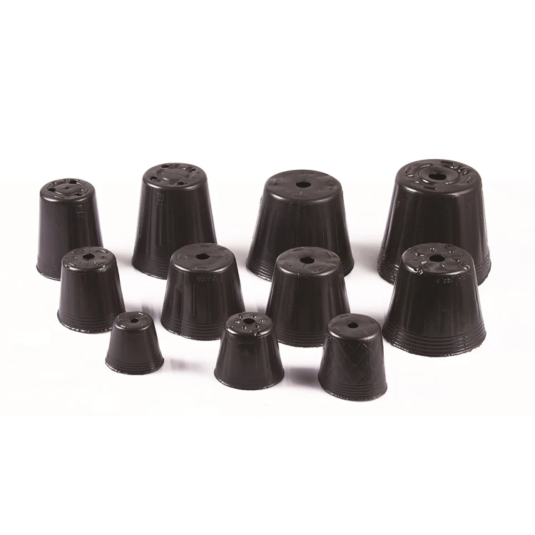 90-2 3 HDPE Hole Reusablel Plastic Black Soft Flower Pot For Home