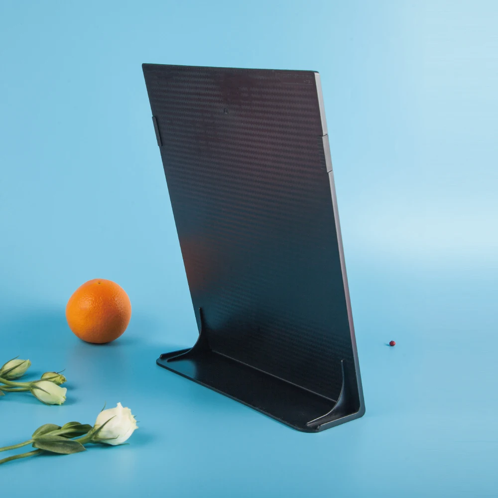 
Hot sale A4 vertical L shape clear acrylic plate display stand 