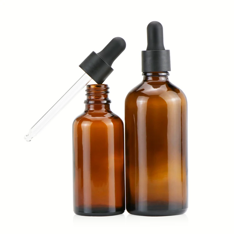 Hot sale 5ml 10ml 15ml 20ml 30ml 50ml 100ml amber/black/blue/green/clear empty essential oil dropper glass bottle