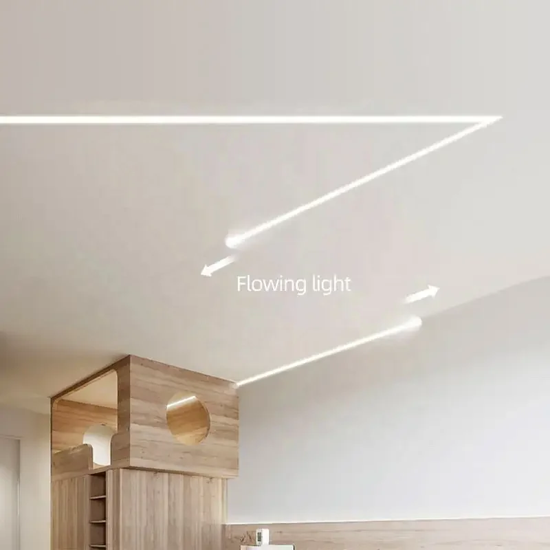 Custom wall  metal aluminium ceramic corners line with LED light tile trim trim with floor edge