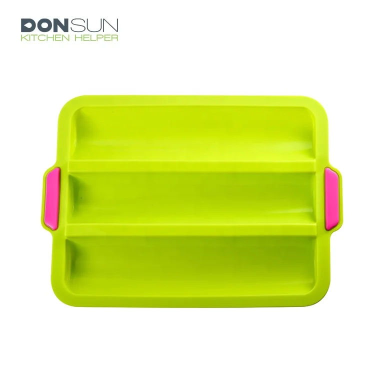 3 Loaf Non-stick silicone french bread baking pans Silicone Baguette Pan