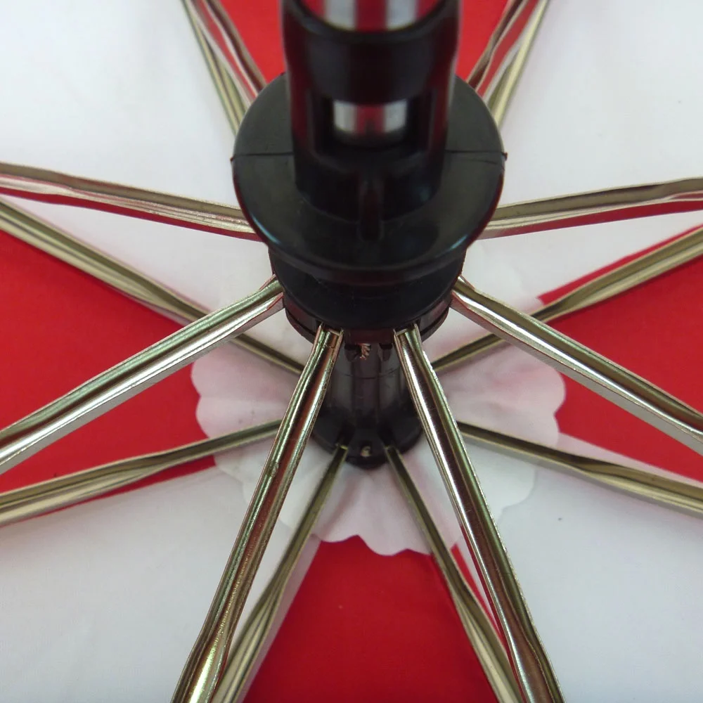 Company In China Buy 23 Inch Happy Fashion Custom Print Automatic Open 2 Tone Foldable Rain Umbrella