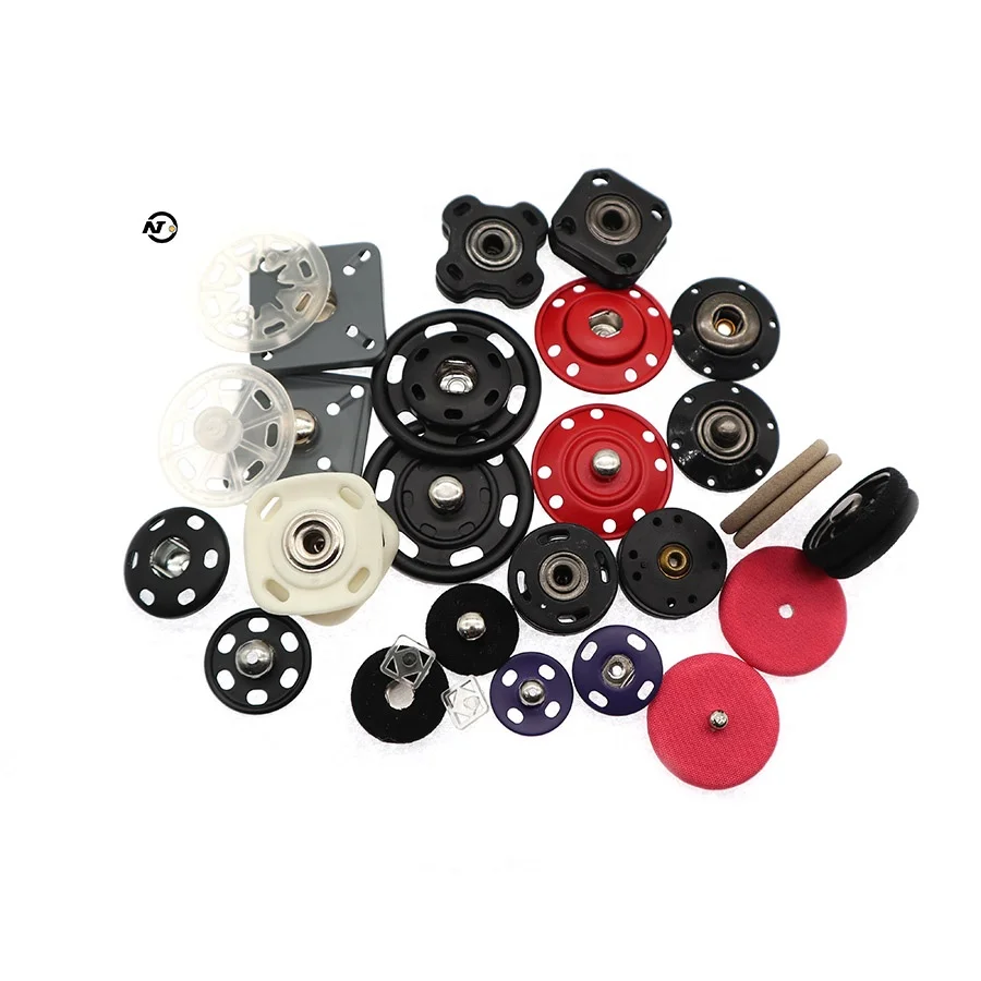 Metal  Hidden Snap Button Fabric Covered Press Fastener