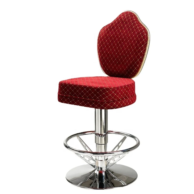 Modern Luxury High With Back Swivel Chairs Commercial bar Stool Velvet Casino Chair