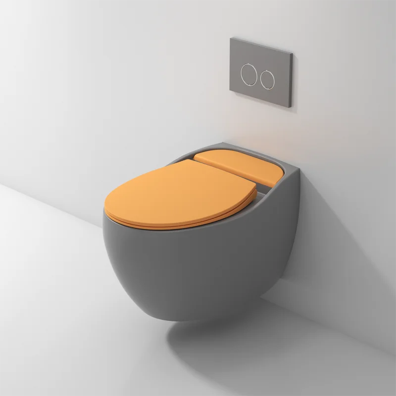 Европейский современный туалет без оправы для ванной комнаты сантехника матовый цвет керамический настенный унитаз