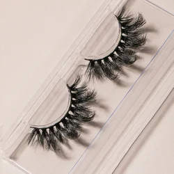 Themis Wholesale Reusable Natural 3D Mink Full Strip Eyelashes Bulk Buying Fluffy Lash Bags With Logo