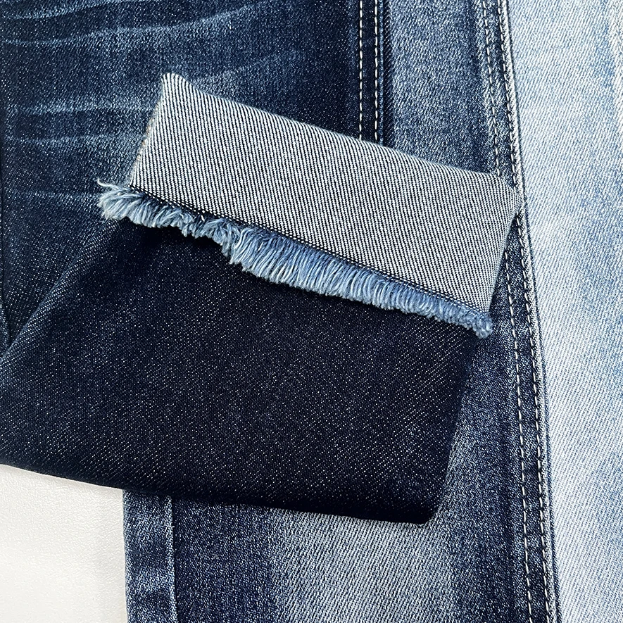 Wholesale Rolls Of 11.5oz Denim Fabric TC Yarn Raw Material 3/1 Twill For Jeans Indigo Rope Dyed Denim Fabrics