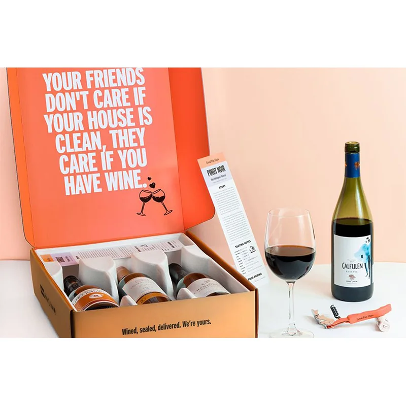 Custom Logo Eco Friendly Corrugated Cardboard 3 Bottles Wine Shipping Box Red Wine Packaging Boxes