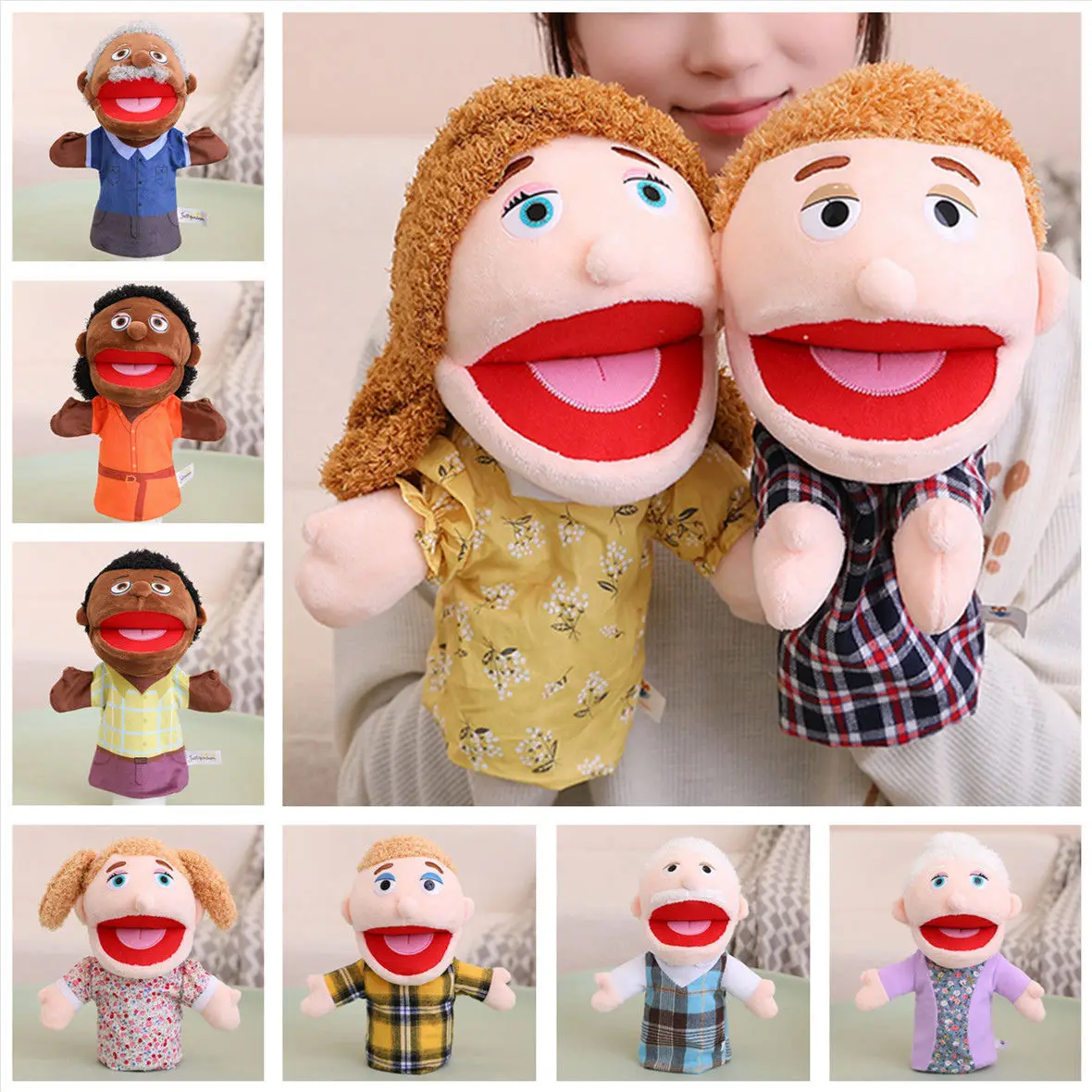 Игрушки peluches на заказ ранний развивающий набитый мультяшный персонаж детская семейная плюшевая ручная кукла для детей