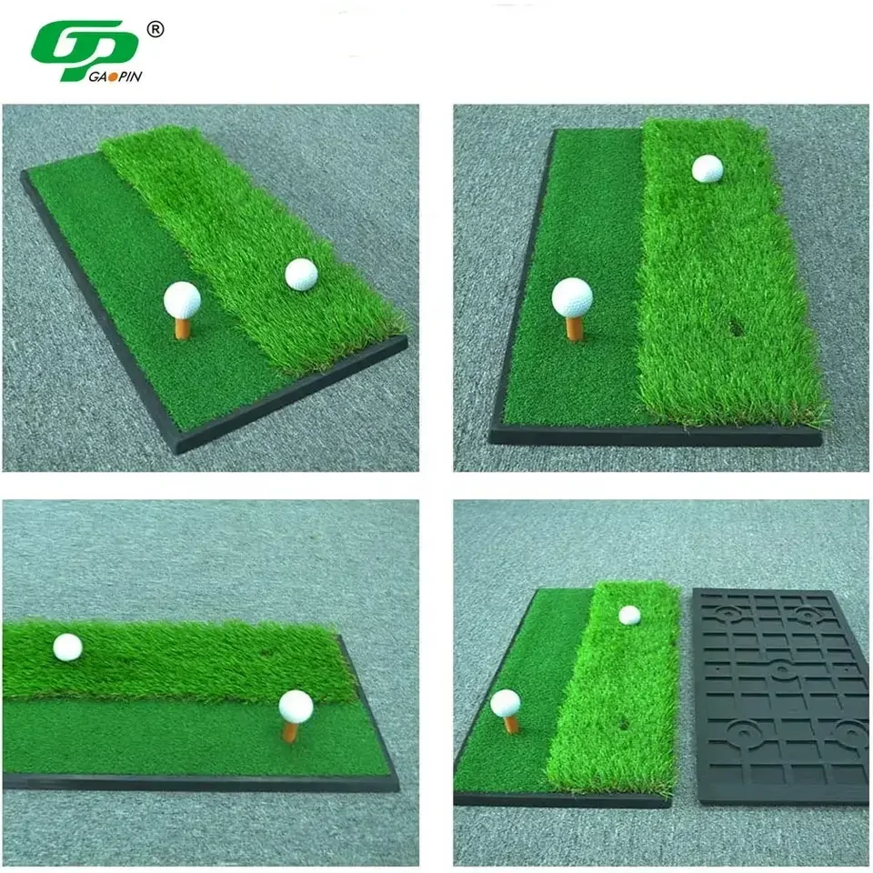 Popular Dual Turf Golf Practice Mat Swing Mat  Hitting Chipping Mat with Rubber Tee Indoor & Outdoor Practice Golf