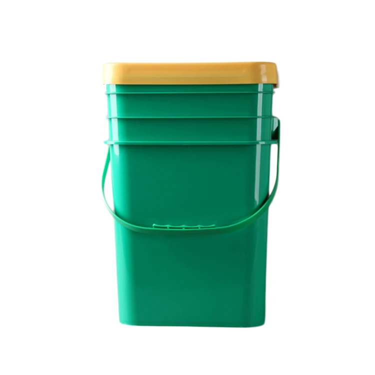Kinds of black square bucket 20 L square plastic bucket black pail 20 liter plastic pail