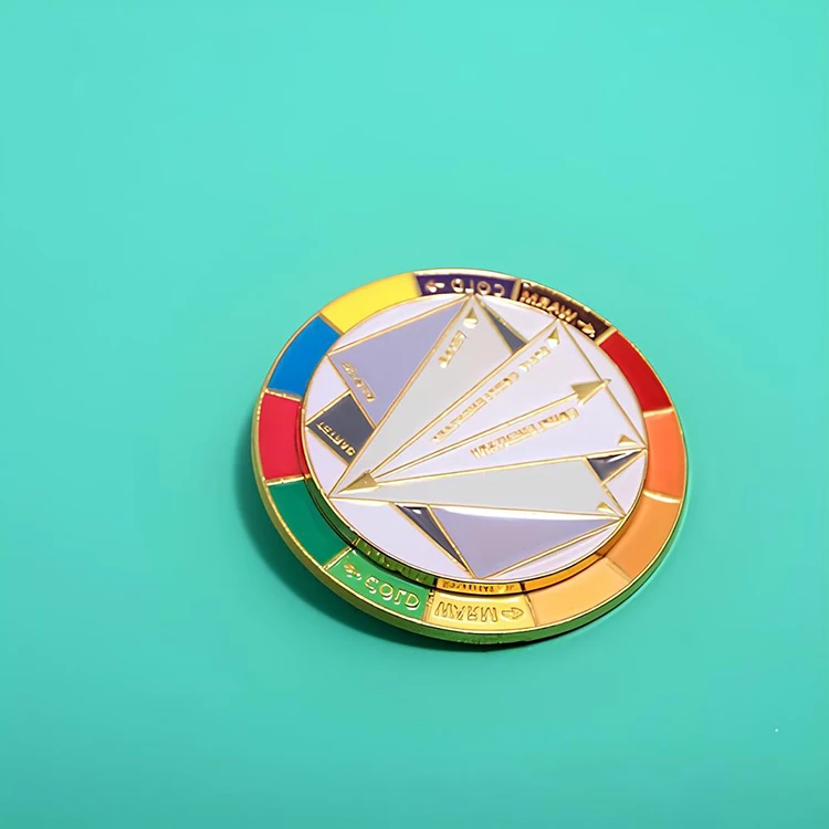 Wholesale Metal Soft Hard Enamel Rainbow Wheel Decision Spinning Spinner Lapel Pin Badge Custom Spin Enamel Pin