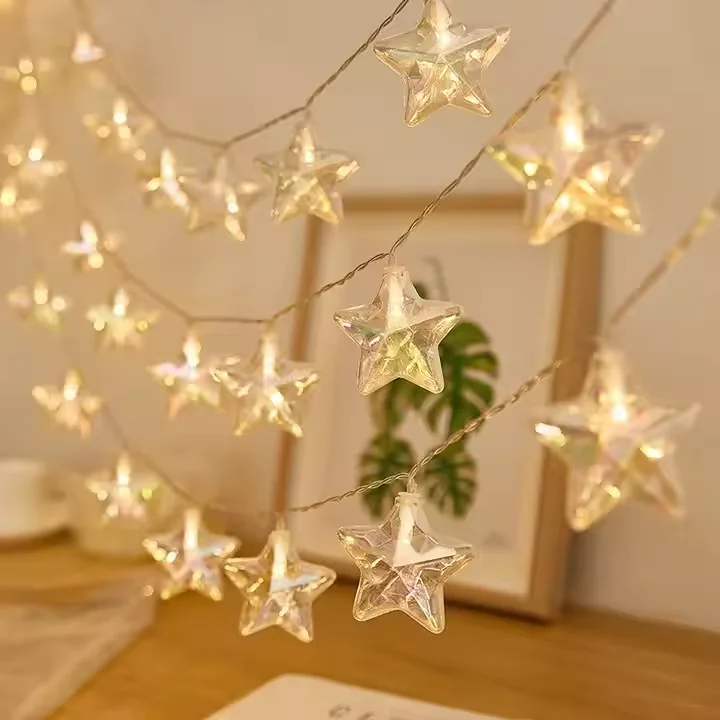 Christmas festive atmosphere decorated colorful neon star lights party selling style