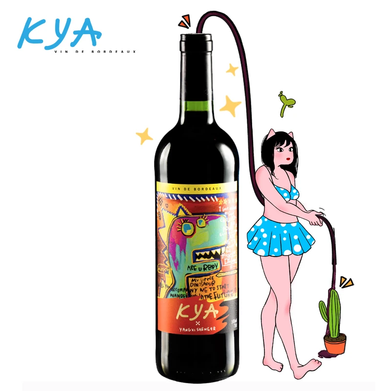 Кья Бордо красное вино AOP 2018 Мерло и Каберне Совиньон 14% vol 75cl французская этикетка натурального вина с подарочной коробкой