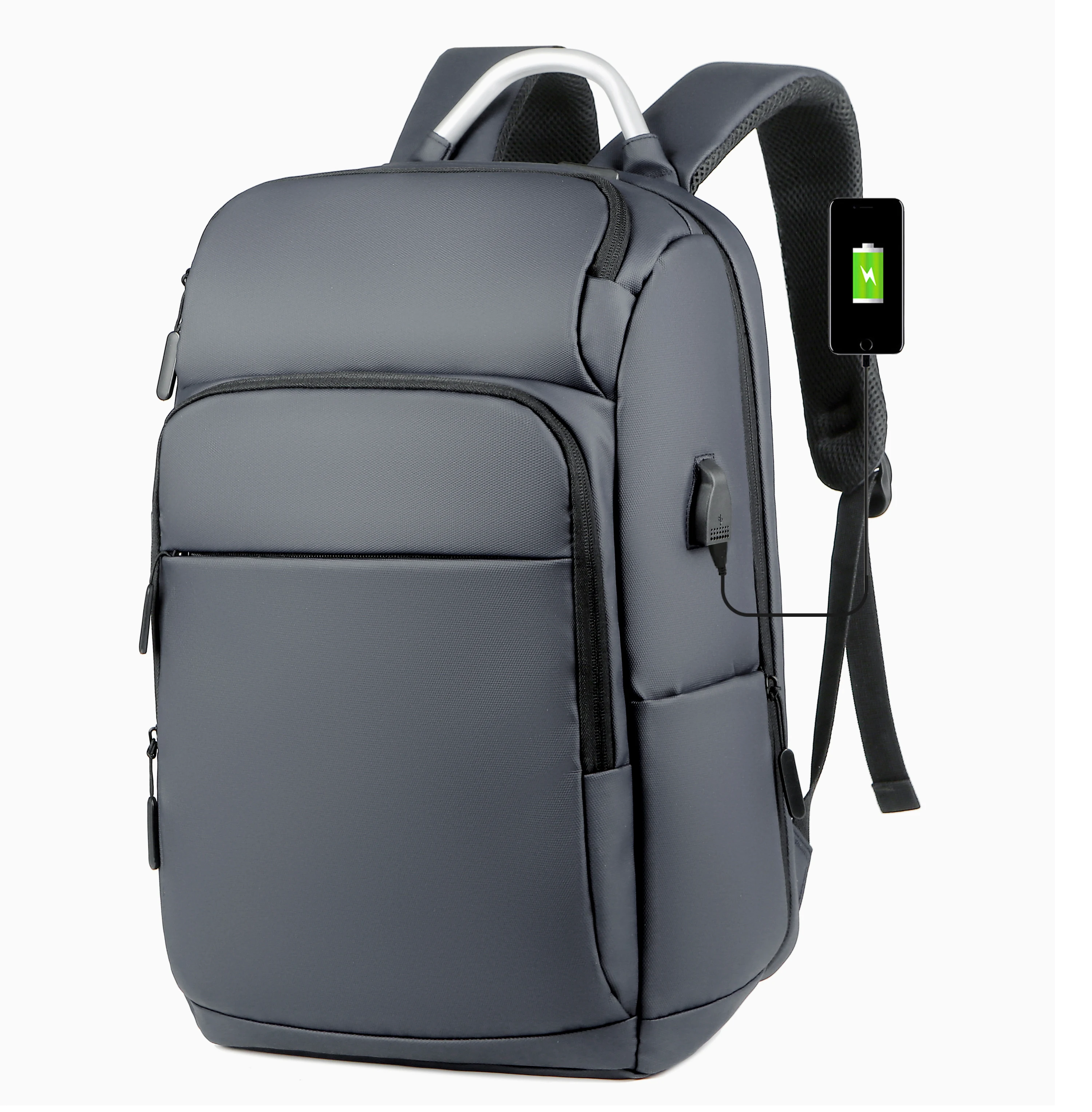 Hot Sale Large Capacity Waterproof Backpack Office Computer Bag Nylon Laptop Backpacks With USB School Bags For Men