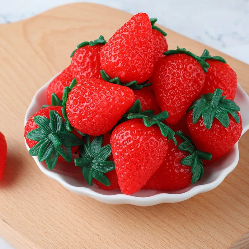 Artificial Fruit Fake Strawberry Plastic Simulation Strawberry Ornament Craft Photography Props Home Decor Kid Toys