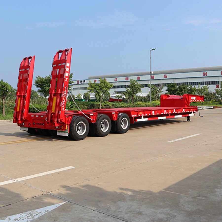 Tongya Group 3 4 Axle 60-100 Ton Gooseneck Lowbed Semi Trailer Low Boy Trailer For Zambia