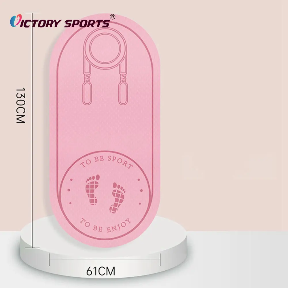 Customized Anti-slip Logo Noiseless TPE Skipping Thick 6/8mm Workout Jump Rope Mat