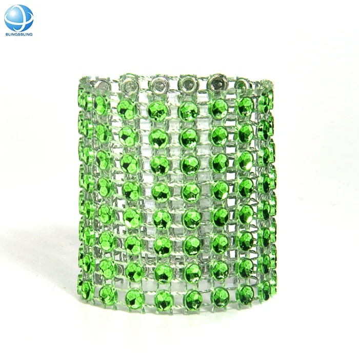  Одноразовые Круглые Кольца для салфеток со стразами Blinged на