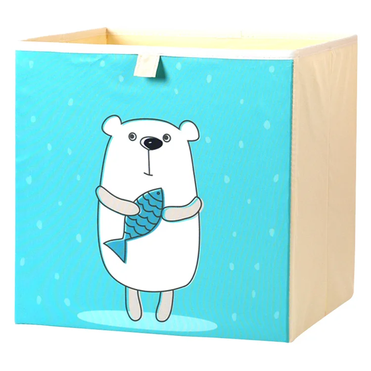 Custom Foldable Fabric Basket Bin Collapsible Storage Container Cube Nursery Kids Toys Organizer Drawer Organizer