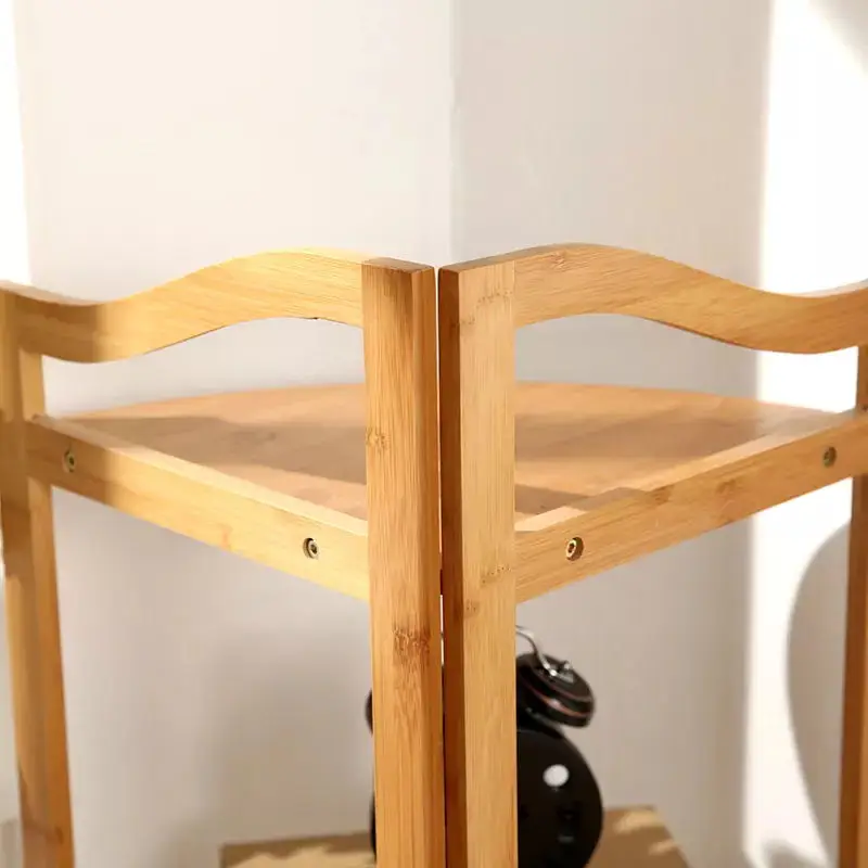 Multi-layer high quality Triangle wooden corner storage shelf