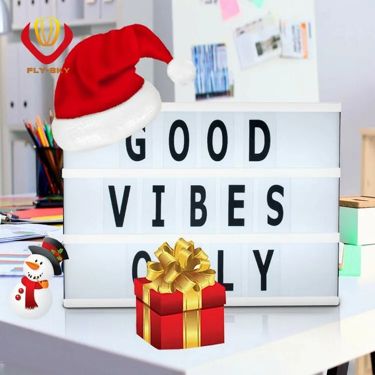 Cinema Light Box A4 Size DIY LED Message Board with 96 PCS Numbers Symbols for Birthday,Wedding,Anniversary,Christmas deco.