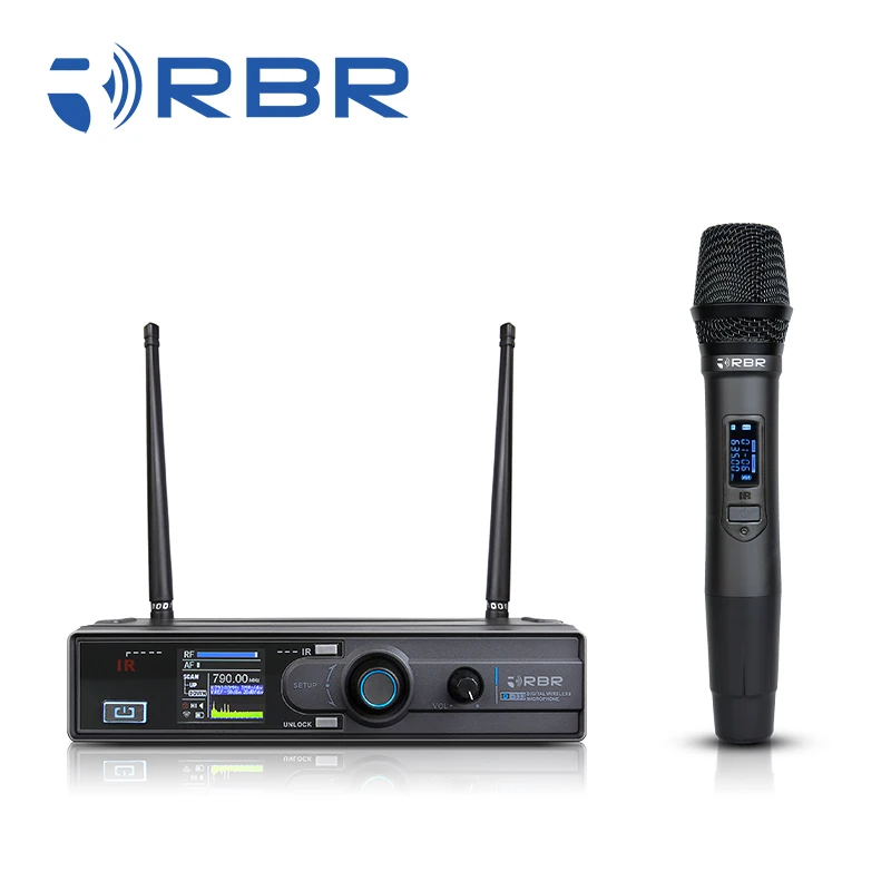 
 Высококачественный цифровой УВЧ беспроводной микрофон d333 с перезаряжаемым ручным  
