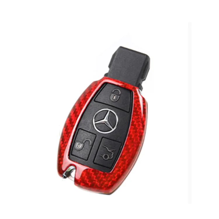Protective Case Cover With Anti-lost Key Chain Real Carbon Fiber Buckle Smart Key Cover For B Model C E