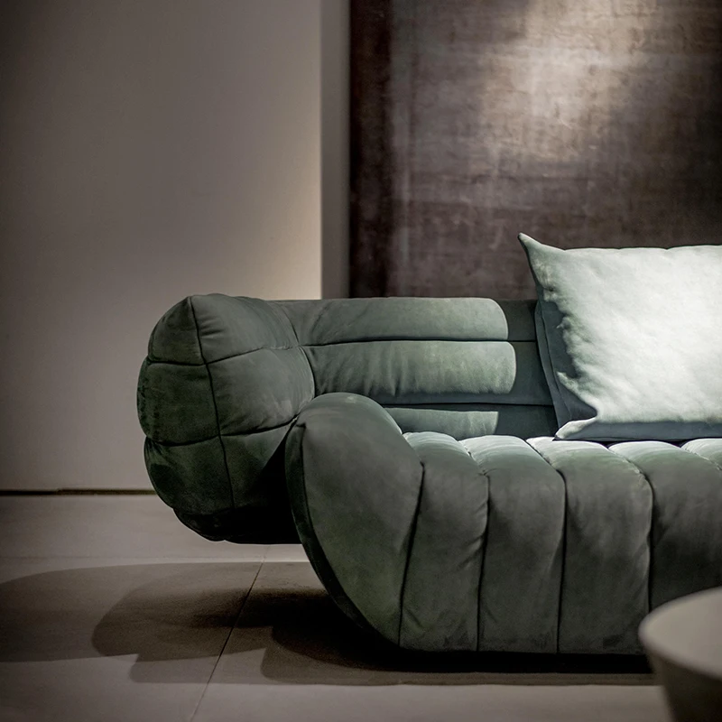 Luxury Villa Sofas Living Room Furniture Set Italian Leather Banana Tactile Sofa Sectional Couch